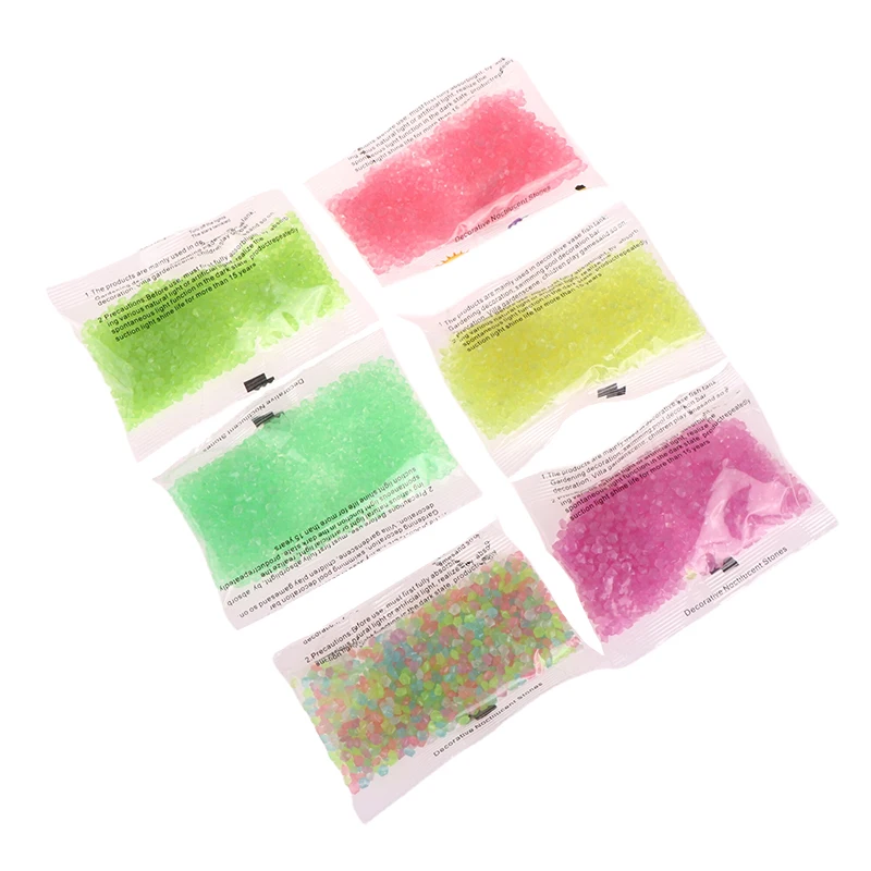 C 1000pcs Luminous Sand Glow In Dark Pebbles Stone Home Garden Outdoor Path Lawn Decoration Fish Tank Aquarium Decor 3-5mm
