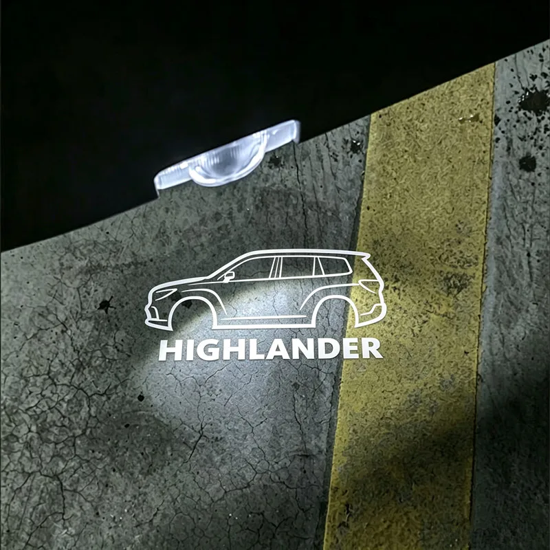 2 Stück LED Auto-Türinnenbeleuchtung Ghost Shadow Willkommenslichter Glühbirnen Zubehör für Highlander XU50 XU70 2009-2024 2020 2021 2022 2023