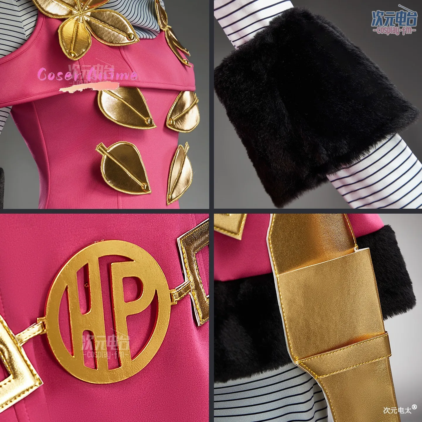 Disfraz de Cosplay de JoJo Part Seven Steel Ball Run, Vestido Rosa y Pantalones Cortos, Uniforme de Juego de Rol para Mujer, para Fiesta de Halloween, con Gorra