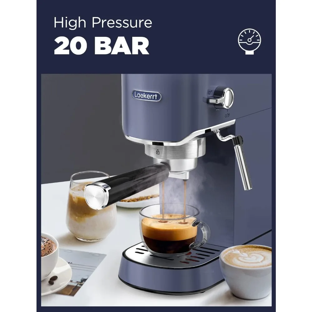 Laekerrt Espresso Machine 20 Bar Espresso Maker  Machine for Cappuccino and Latte (Navy Blue) Gift for Coffee Lovers