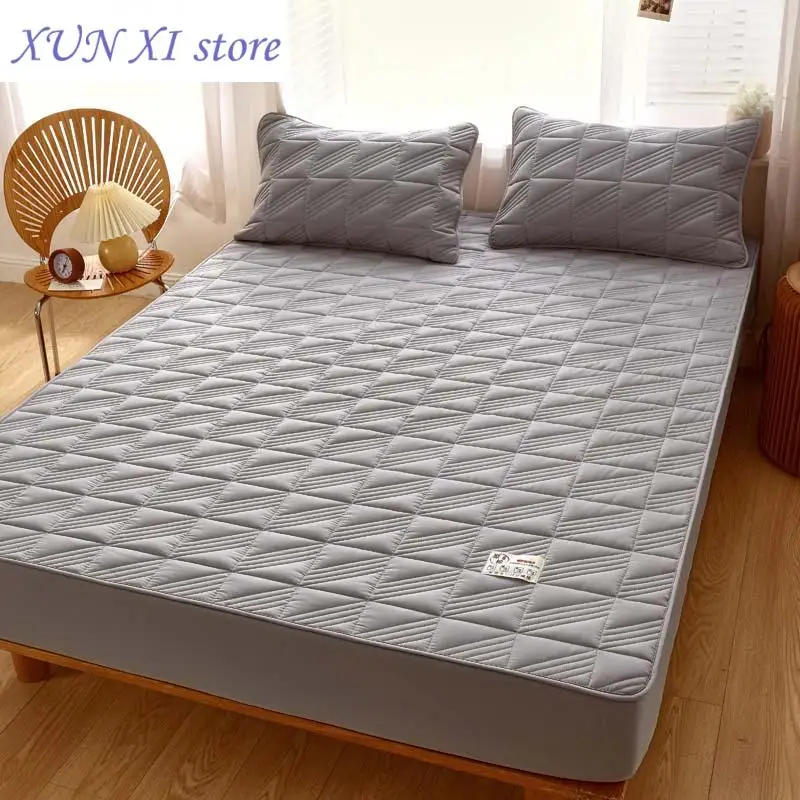 Juste de matelas matelassurera en fibre de soja, couvre-lit matelassé personnalisé, taie d'oreiller non incluse, 100% coton, haute qualité