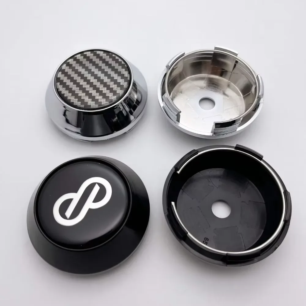 4pcs/Set 60mm Wheel Center Caps With Drop Glue ENKEI Badge Carbon Fibre Emblem Logo Rim Centre Hubcap Cover Styling Accessories