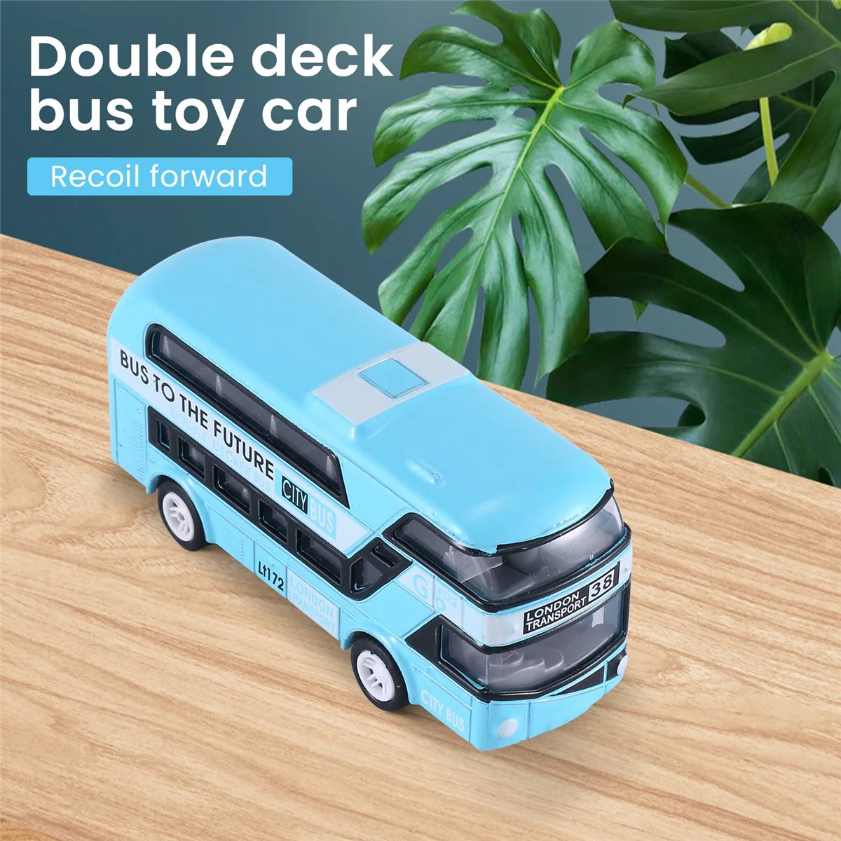 Double-Decker Bus London Bus Design Car Toys Sightseeing Bus Vehicles Urban Transport Vehicles Commuter Vehicles,Blue