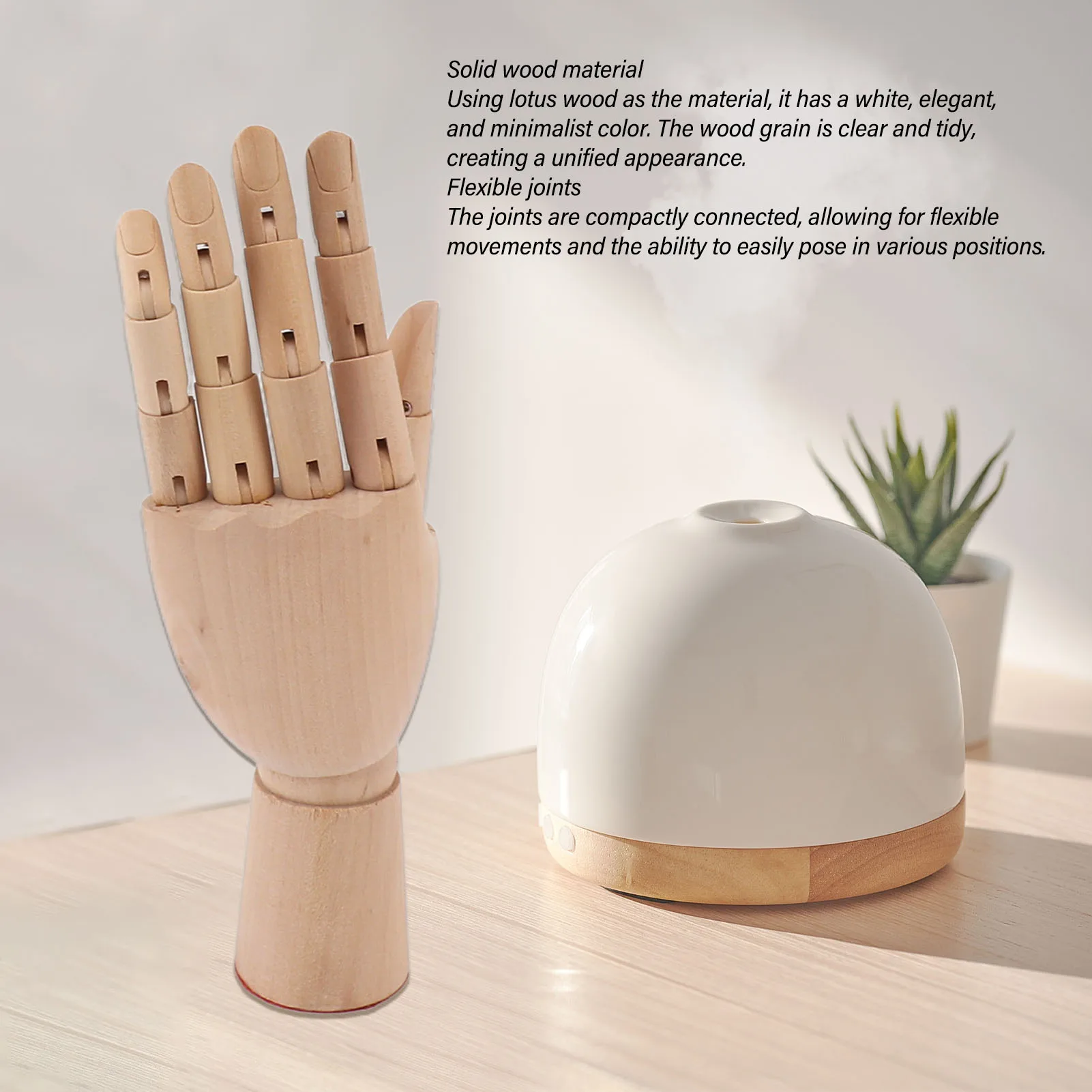 Flexible Wooden Hand Model Moveable Wooden Artists Manikin Hand Figure Hand Model for Sketching Drawing Painting