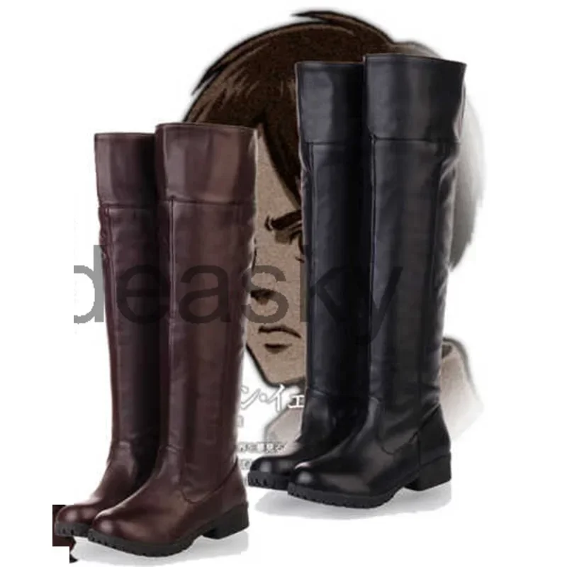 ackerman levi Eren Jaeger mikasa Scouting Legion cosplay costume Anime Women Men Shoes Boots