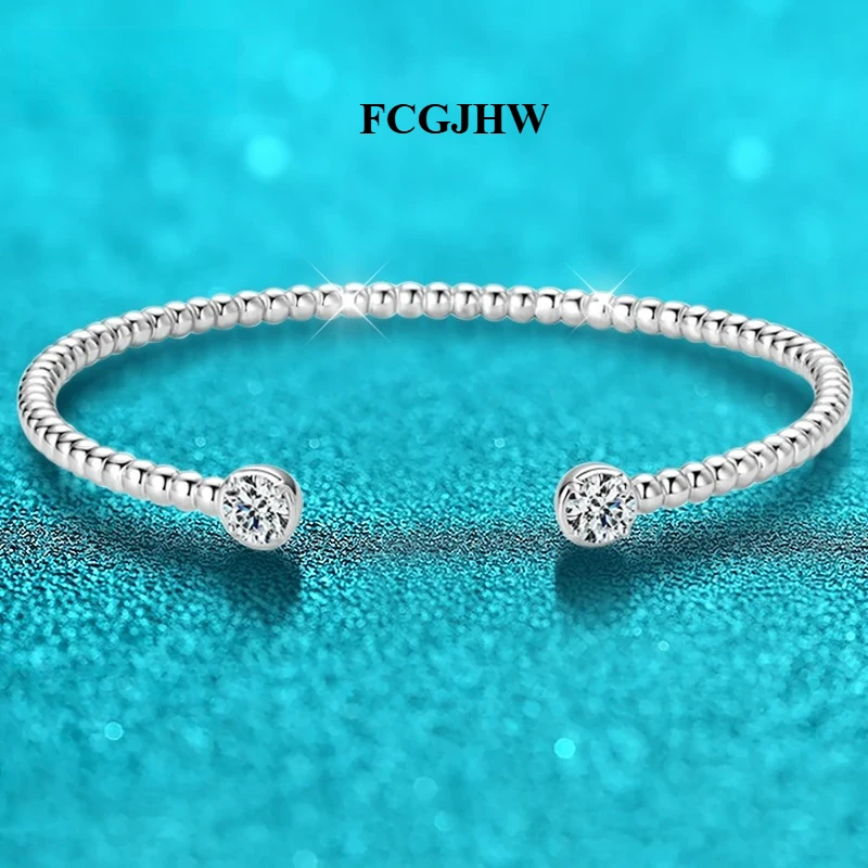 FCGJHW 1CTTW 18k Plated Moissanite for Women 100% Solid S925 Silver Stackable Jewelry Adjustable Lab Diamond Bracelets 2026