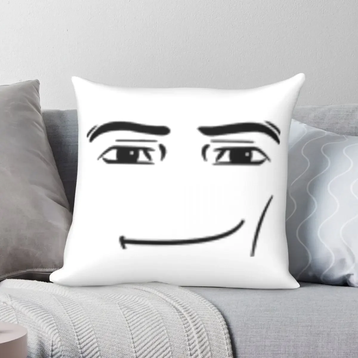 Man Face Pillowcase Creative Zip Decor Home Cushion Cover