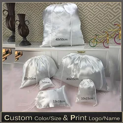 Luxury Jewelry Packaging Bag Satin Makeup Bag Wedding Necklace Shoe Cloth Party Organza Silk Pouch Custom Logo Gift Pouches