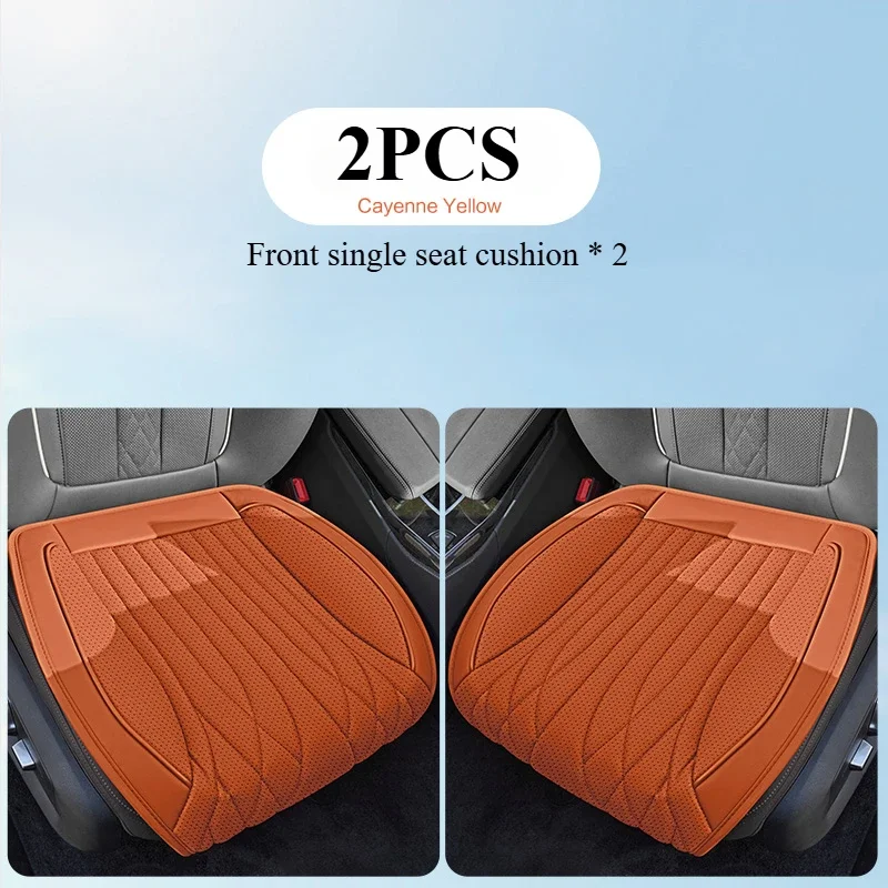 

2Pcs Universal Car Seat Cushion Covers Breathable Durable Nappa Leather 6 Colors Various Seats Protection Front Set
