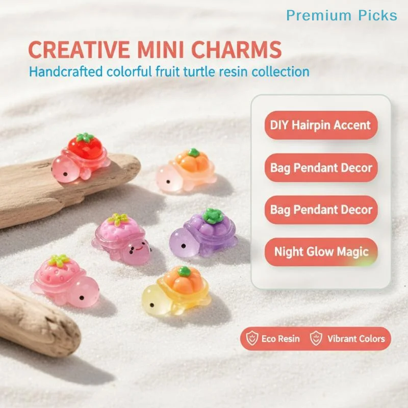 portableMini Cartoon Turtle Resin Figurines 50Pcs Glow In Dark Vegetable Fruit Styles for Camping Tent Luminous Decor Props