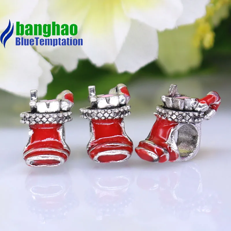 

Wholesale DIY Fashion red shoes Charm for making accessories for jewelry alloy pendants bracelets beads ENM1127