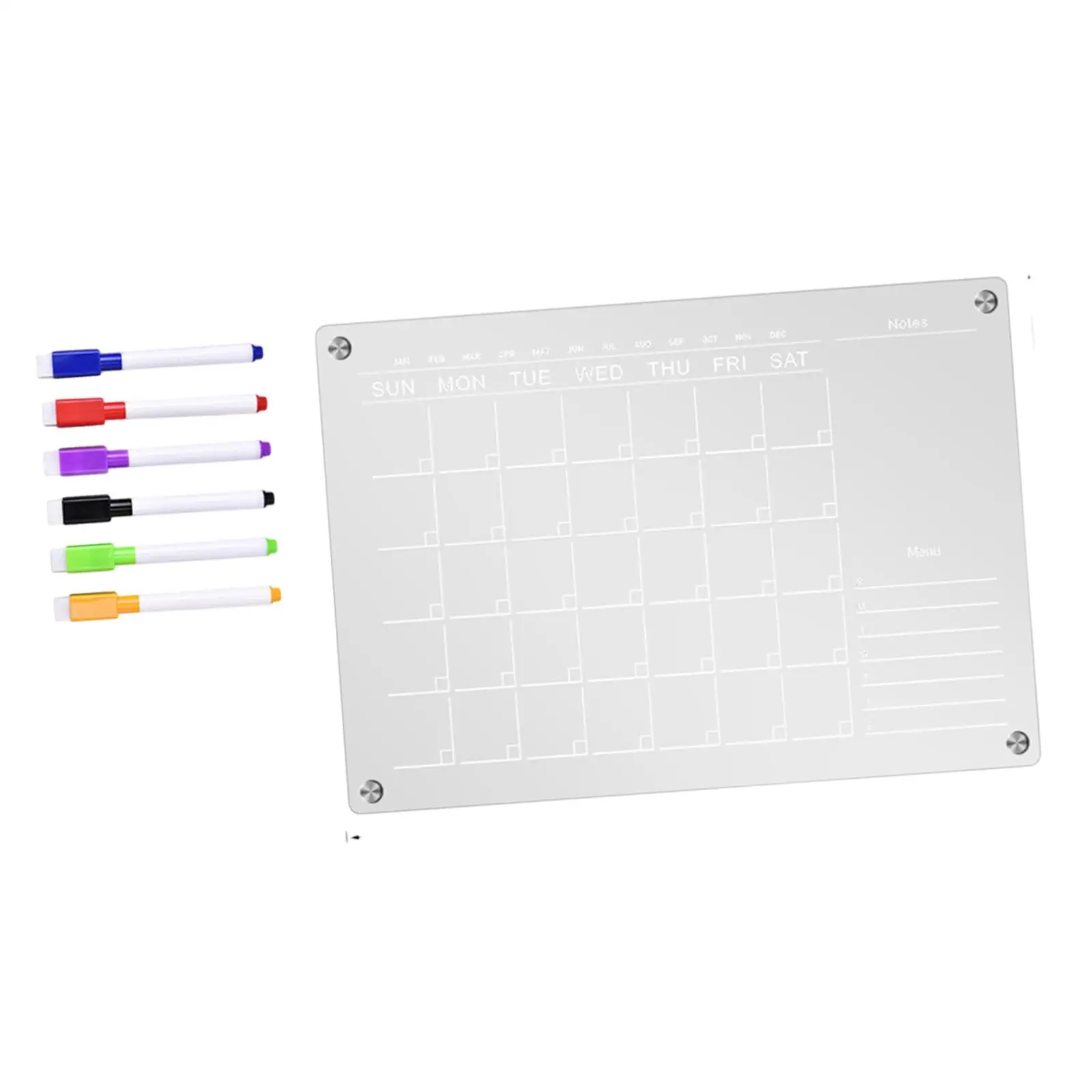 Dry Erase Board, Fridge Calendar Dry Erase Calendar Memo Board Weekly Calendar for Family, Home, Kitchen