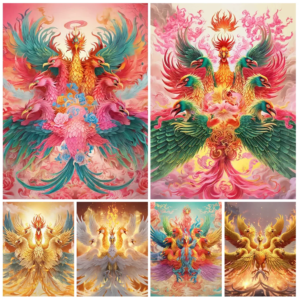 

5D DIY Bird Diamond Painting Phoenix Mosaic Diamond Embroidery Colorful Painting Full Round/Square Diamond Home Decoration Gift