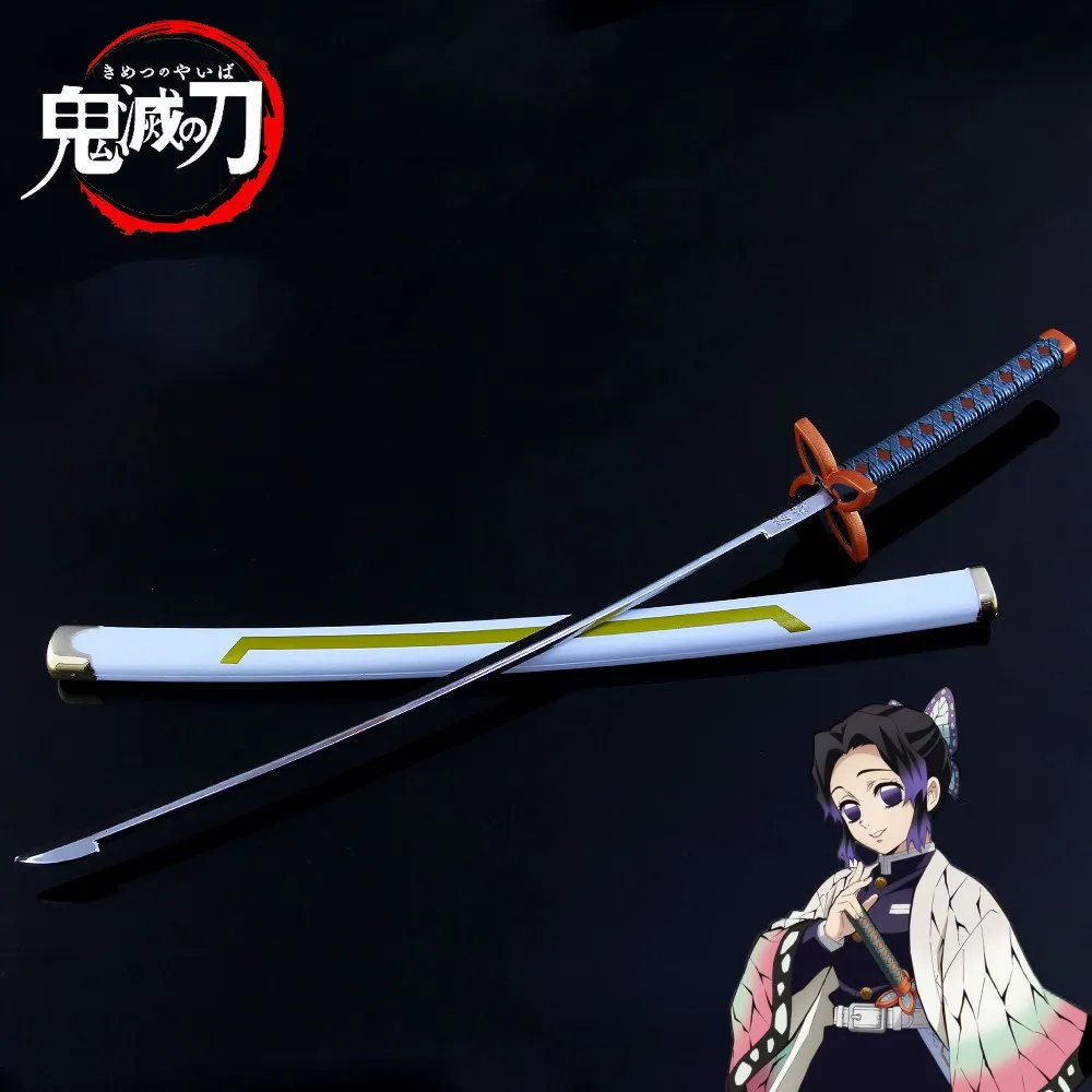 Demon Slayer Sword The Hashira Kochou Shinobu Nichirin Blade Anime Peripheral Katana Keychain Weapon Model Toy Christmas Gift