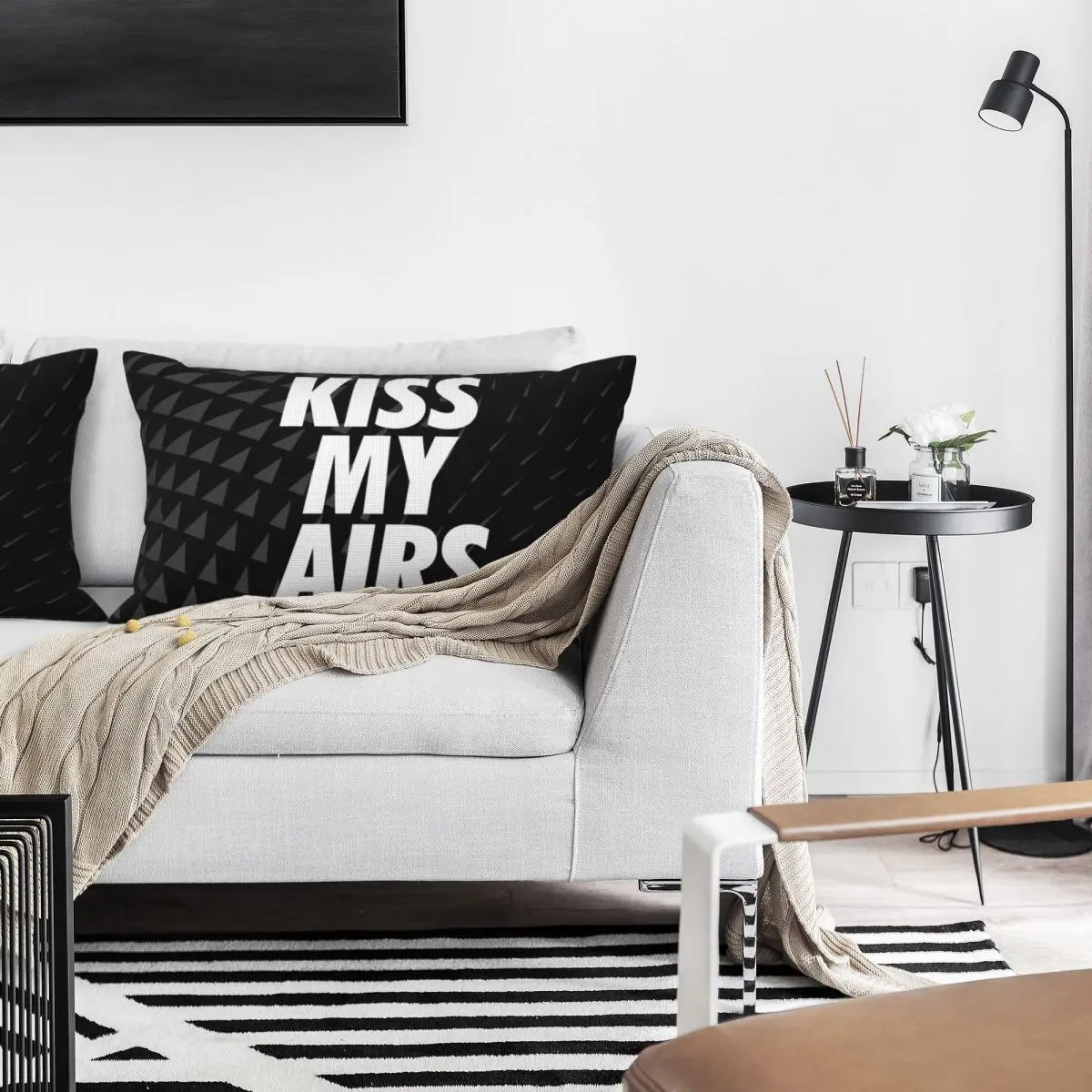 Kiss My Airs Sneaker Head Hype Black Rectangle Linen Pillowcase Cushion Cover Polyester Decorative Bed Home Comfort Throw Pillow