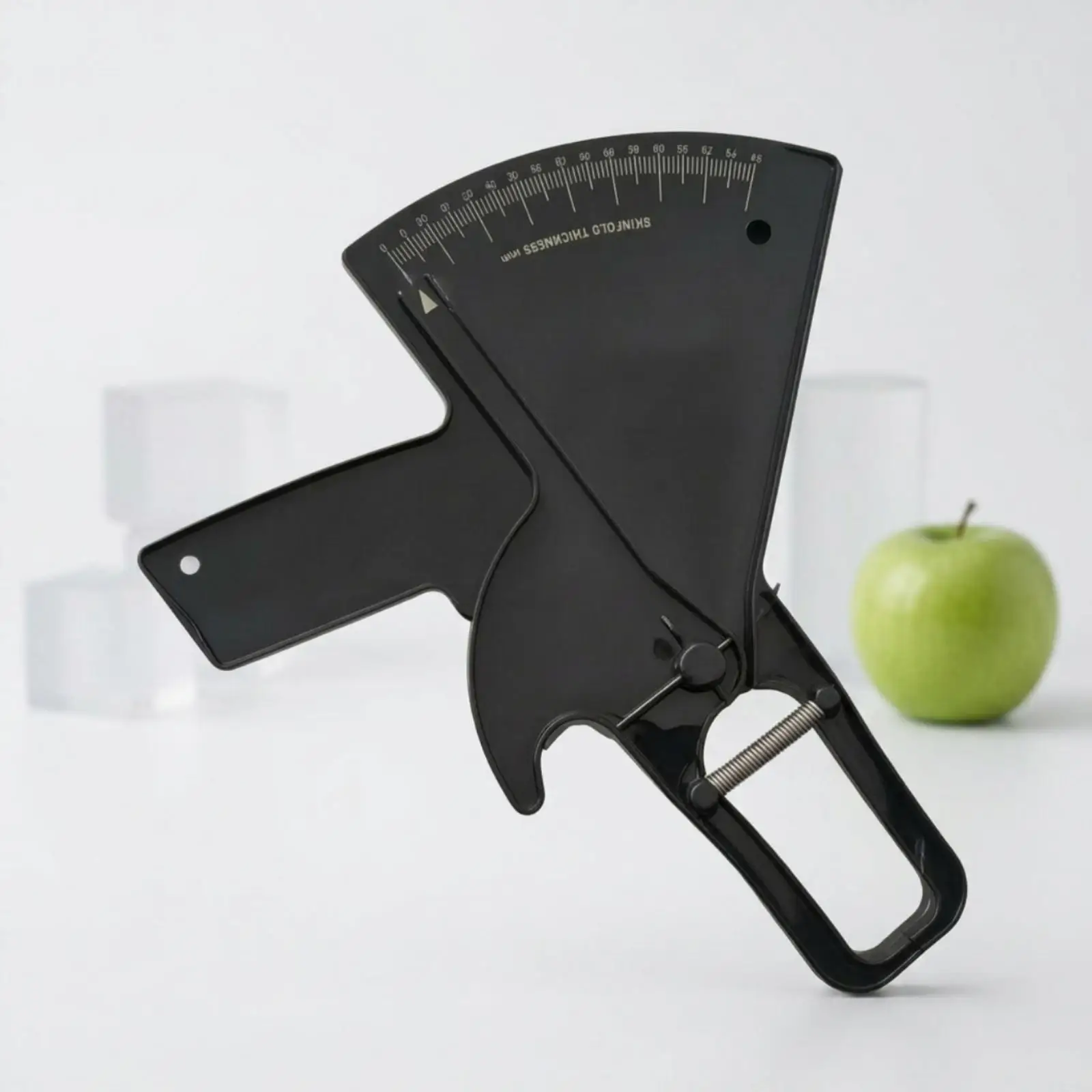 Skinfold caliper with scale, body fat measuring caliper, spring mechanism