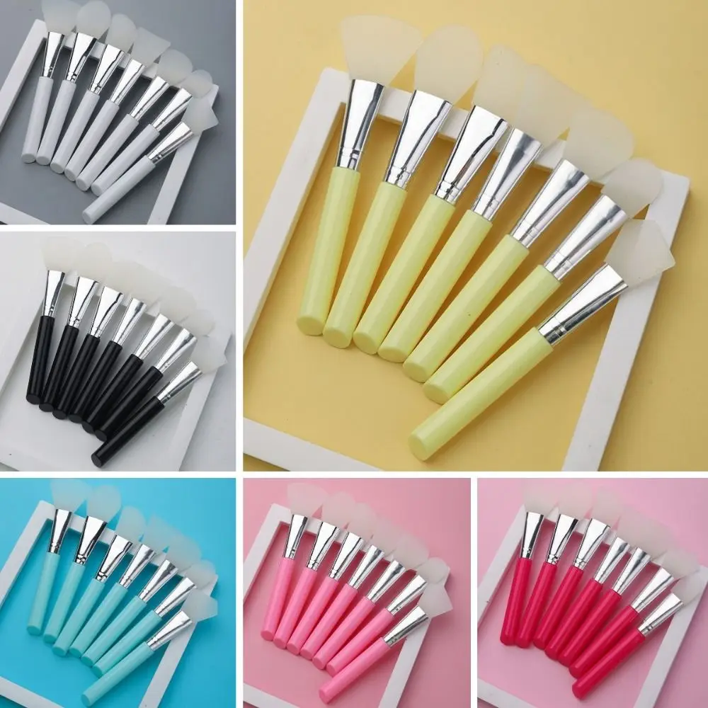 7Pcs DIY Silicone Mask Brush Set Soft Makeup Brush Facial Mud Mixing Brush Cosmetic Tool Foundation Liquid Tools Beauty Salon