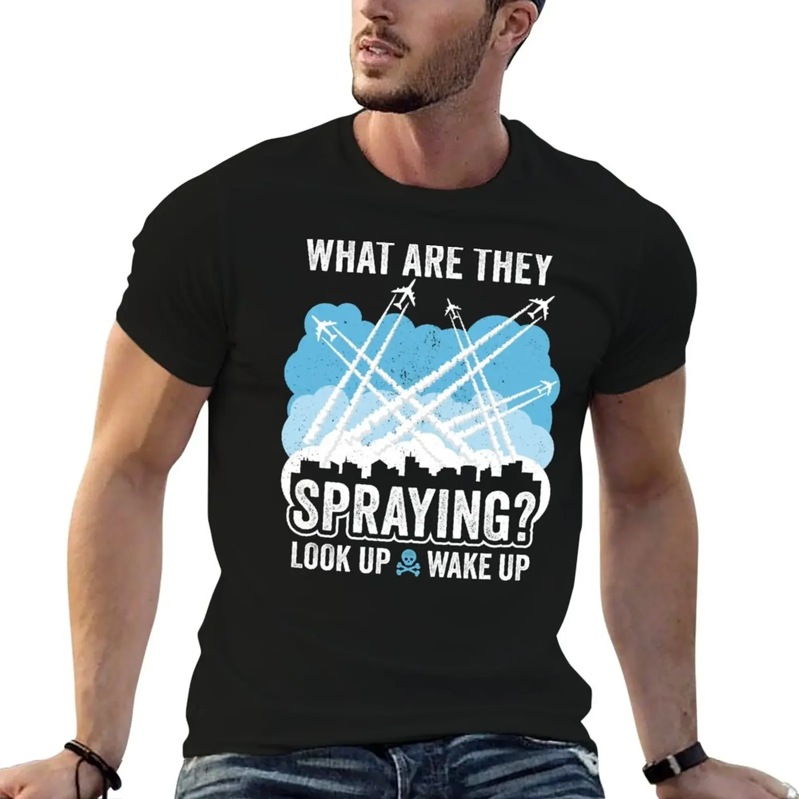 What Are They Spraying? ? Chemtrails T-Shirt basketball graphic tees shirts graphic tee clothing for men