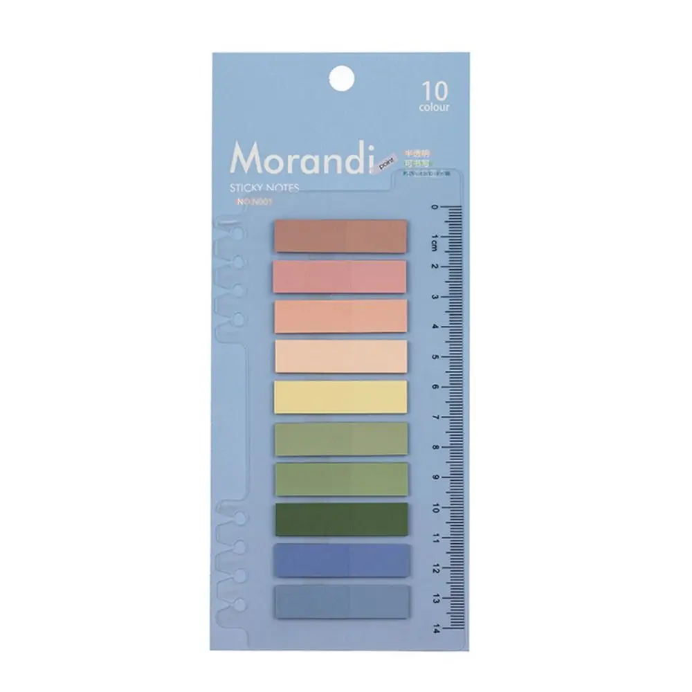 Children DIY Decoration Stationery Sticky Notes Student Reading Label Index Stickers Label Bookmark Sticky Labels with Ruler