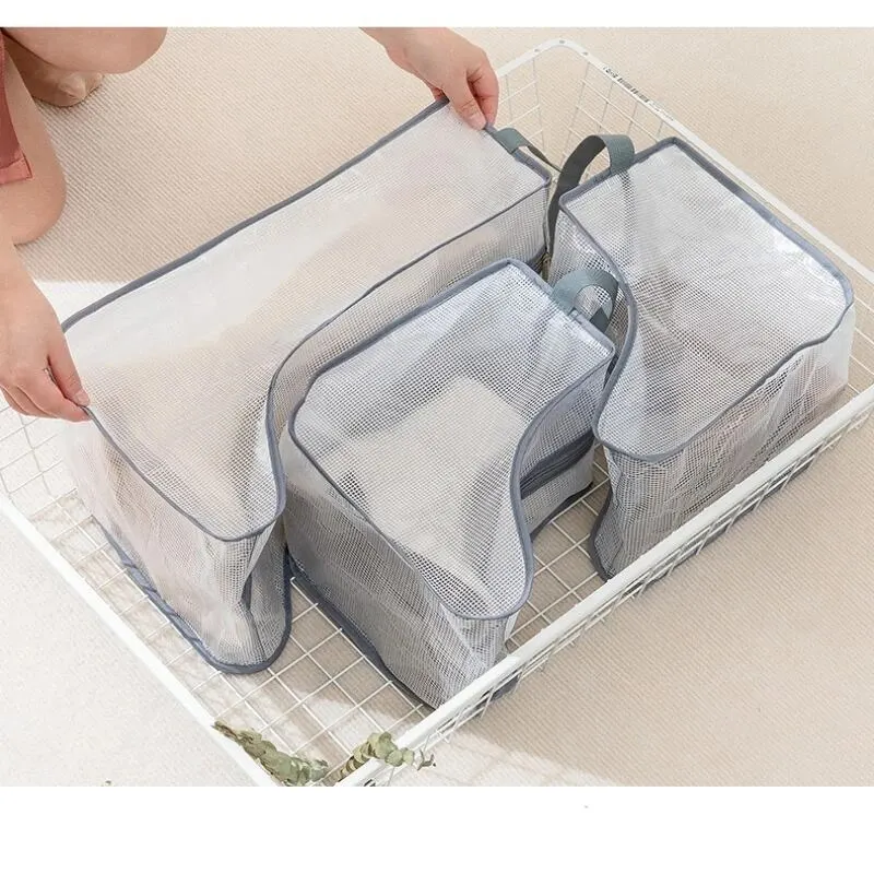 1pc Grey Boot Storage Bag Dust Cover for Shoes Transparent Moisture-proof and Mold Proof Protective Cove