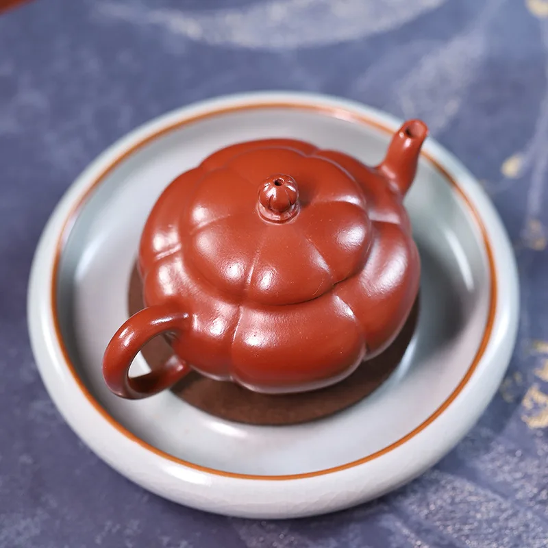 Authentic Yixing Zisha Teapot By Famous Artisan Crafted From Original Clay Semi-Handmade With A Zunni Clay Finish And