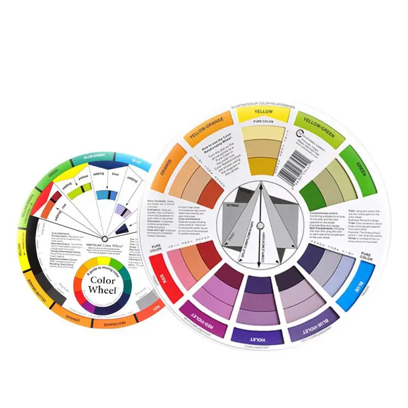 Pocket Color Wheel, Artist Pigment Paint Color Mixing Guide Palette Wheel Matching Chart Board Mix Color Selection Tool