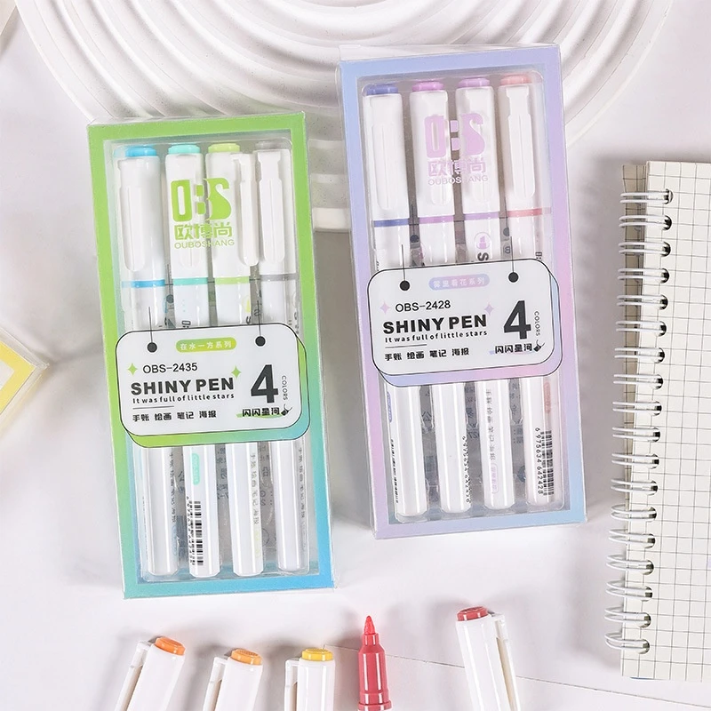 قلم فلورسنت لامع ستار ريفر رصاصة مجلة هيغليغتر الفصول الدراسية ملاحظة تدوين القلم الملون للوازم المكتبية والمدرسية