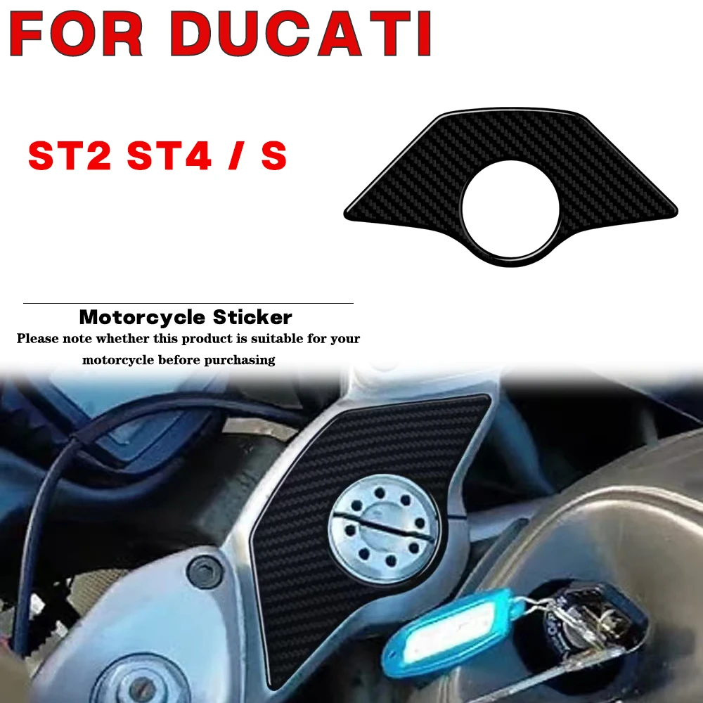 

For DUCATI ST2 ST4 and ST4S Motorcycle Stickers Carbon Fiber Asppearance Decal Upper Triple Yoke Defender