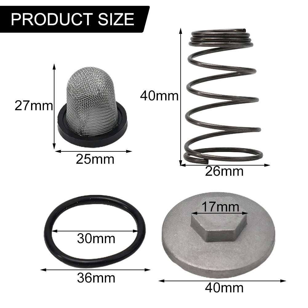 Jeu de vis de vidange pour filtre à huile de Scooter GY6, pour moteurs 50cc à 150cc, comprend un joint torique de vidange, un filtre à huile et un ressort