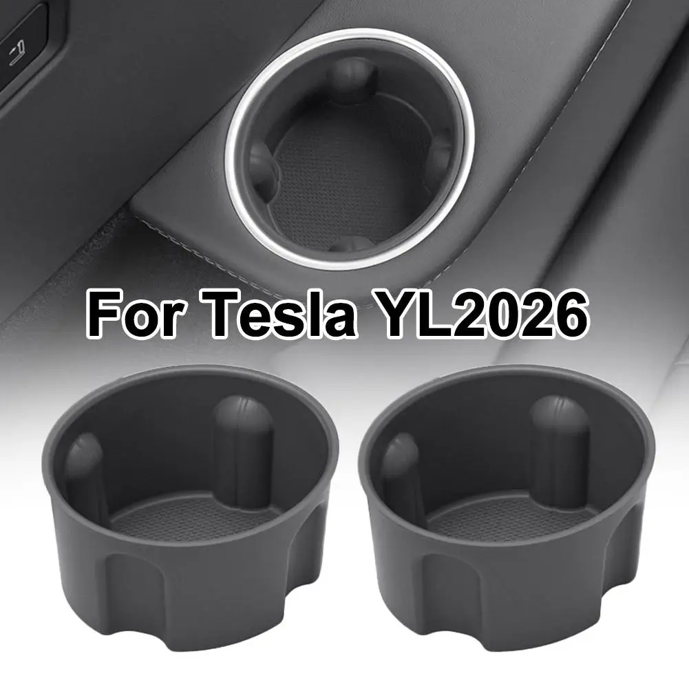 

For Tesla Model Y L 2026 Silicone Three Drain Cup Covers Car Beverage Holder Storage Compartment Car Sticker Car Decoration