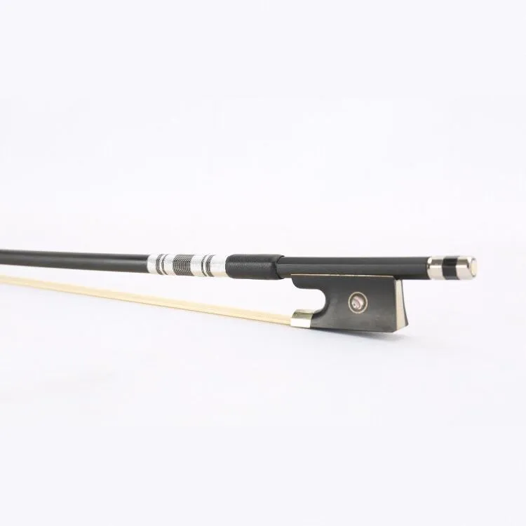 

Light Weight Round Black Color Carbon Fiber Violin Bow Factory Wholesale 4/4 -1/8