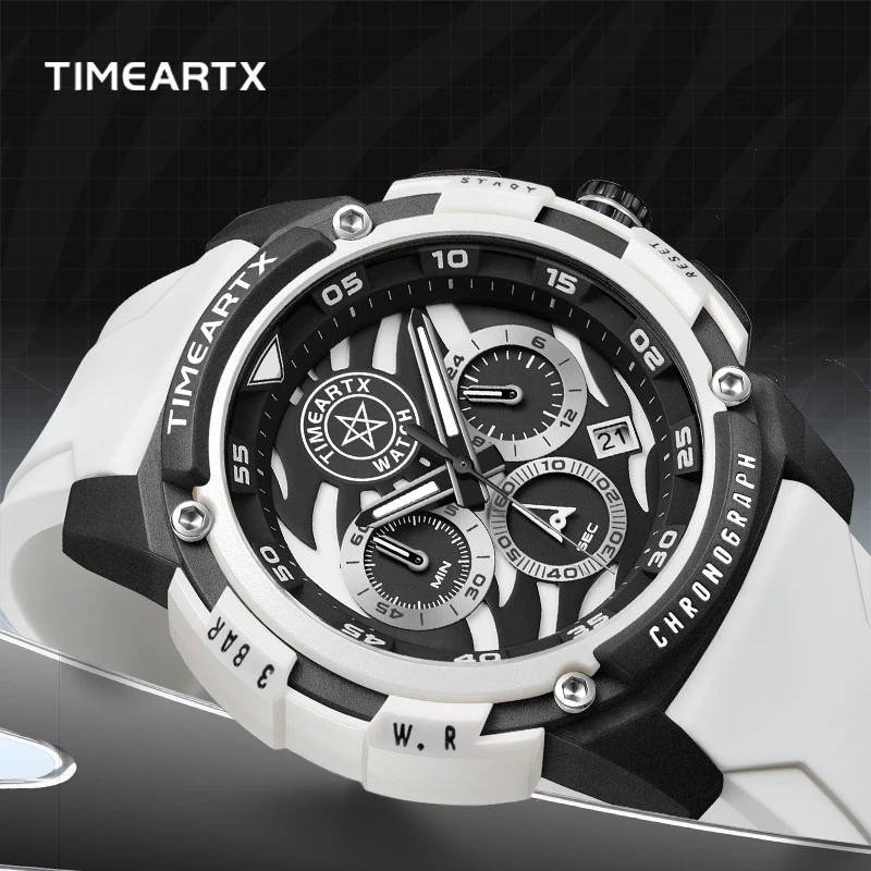 ساعة كوارتز Timeartx 4410 بنمط ميكانيكي صناعي مقاومة للماء وصلت التاريخ ساعة يد فاخرة بحركة كوارتز للرجال