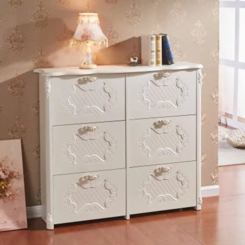 モダンな北欧風シューズキャビネット木製イタリアンスタイル高級リビングルームシューズラックオーガナイザー収納シューズキャビネット家具ホーム