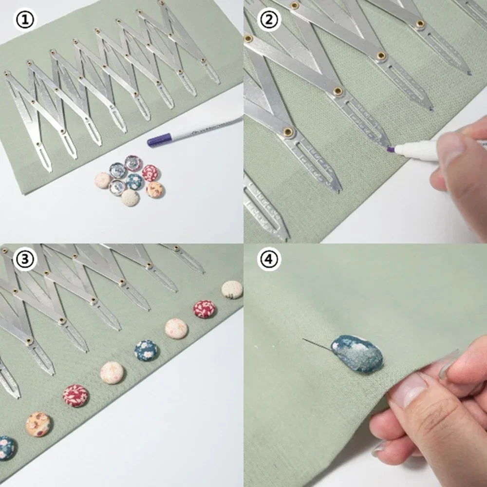 Expanding Gauge Sewing Accessories Iquidistant Sewing Ruler Iquidistant Ruler Button Positioning Ruler Retractable Equidistant