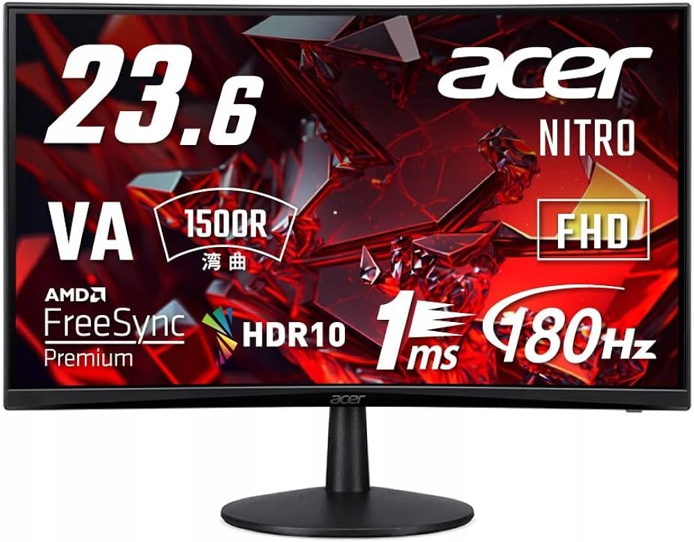 شاشة Acer 24 'Curved ED240 FHD منحنية 180 هرتز 1 ميجا ثانية AMD FreeSync