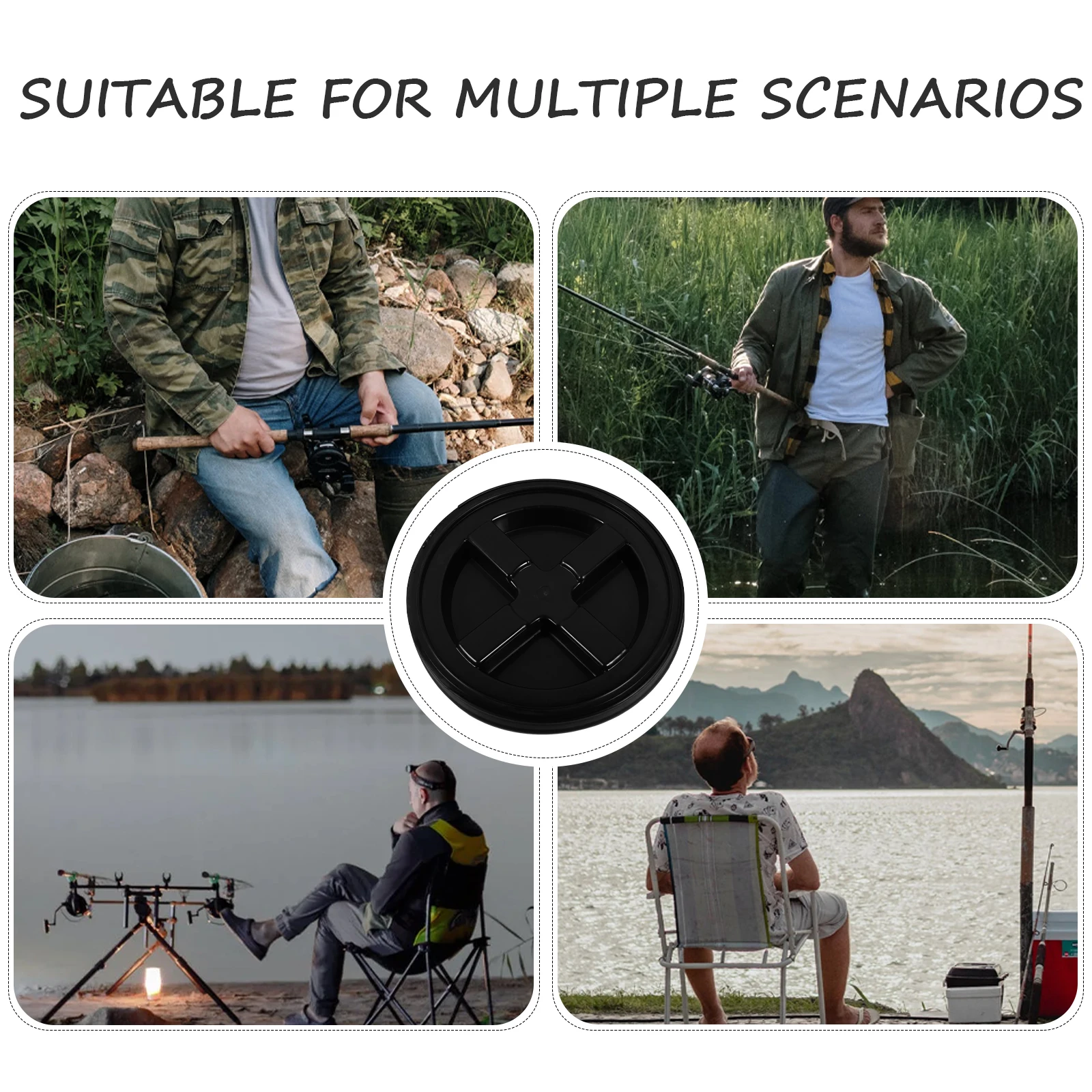 

Durable Gallon Bucket Lid Reusable Plastic Cover Leak Proof Replacement Water Jug Cap Suitable for Fishing Car Wash Buckets