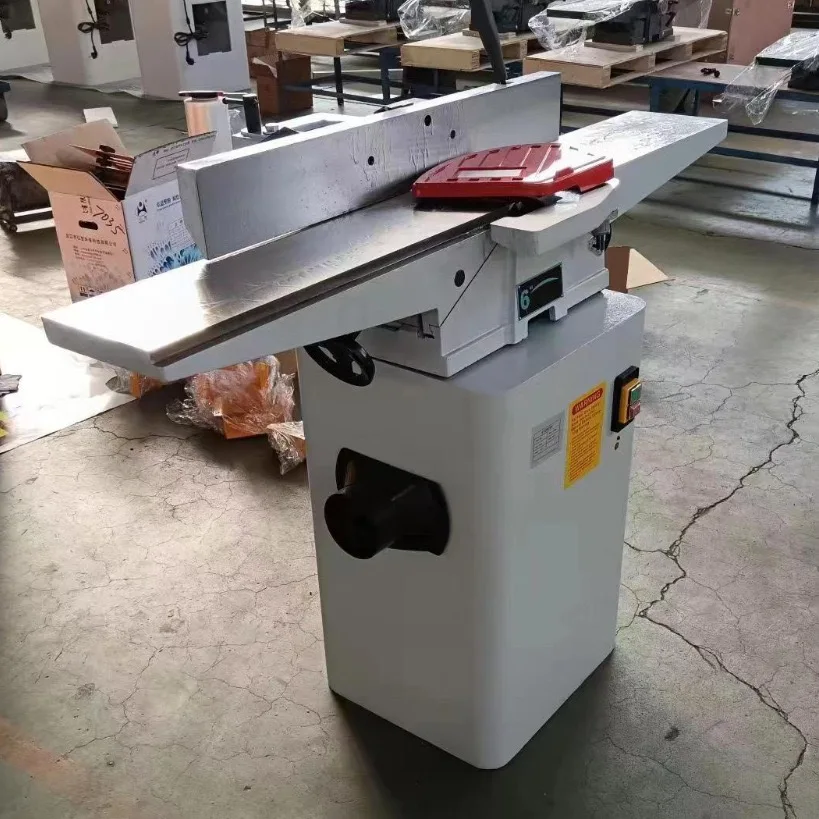 6 Inch Wood Jointer Machine Surface Planer Bench Woodworking Adjustable Fence Flat Planing Tool Cast Iron Table