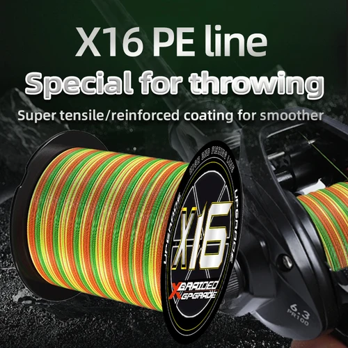 Imagen 2 del producto 2025 nuevo YGKX 16 hebras 300m/500m Japón PE trenzado súper fuerte línea de pesca Japón PE trenzado línea de pesca flotante