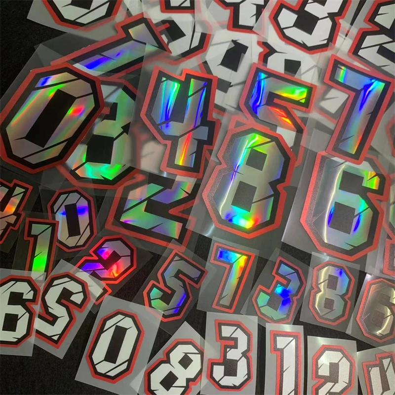 Racing Numbers Decorative Stickers Car Racing Motorcycle Head Stickers DIY Reflective Waterproof Sticker 0123456789 Decals Refit