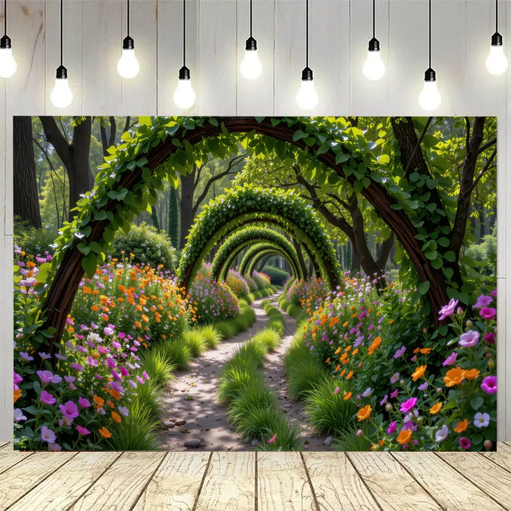 

Beautiful garden forest tapestry, dreamy hippie fabric mural psychedelic scene home decoration, bedroom living room wall hanging