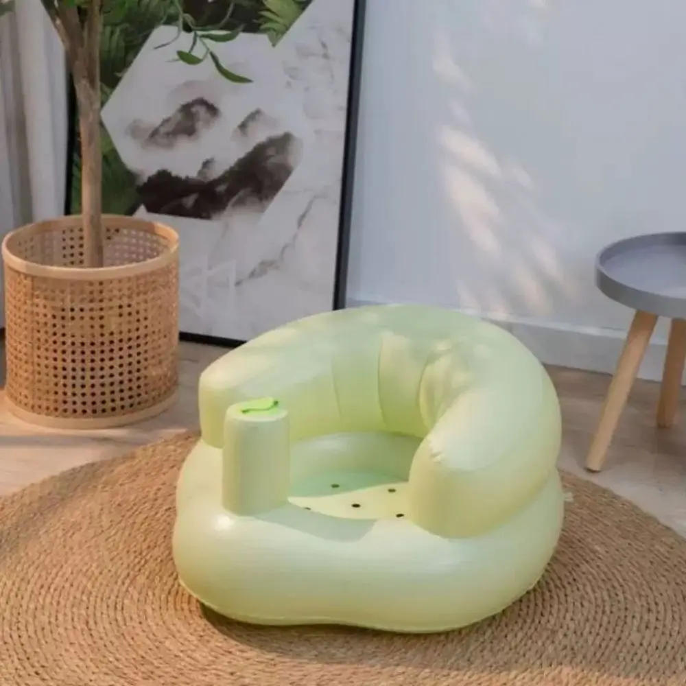أريكة أطفال محمولة بلون واحد قابلة للطي للتدريب على الجلوس أريكة قابلة للنفخ مدمجة في مضخة هواء مقعد كرسي أطفال منزلي لـ #2