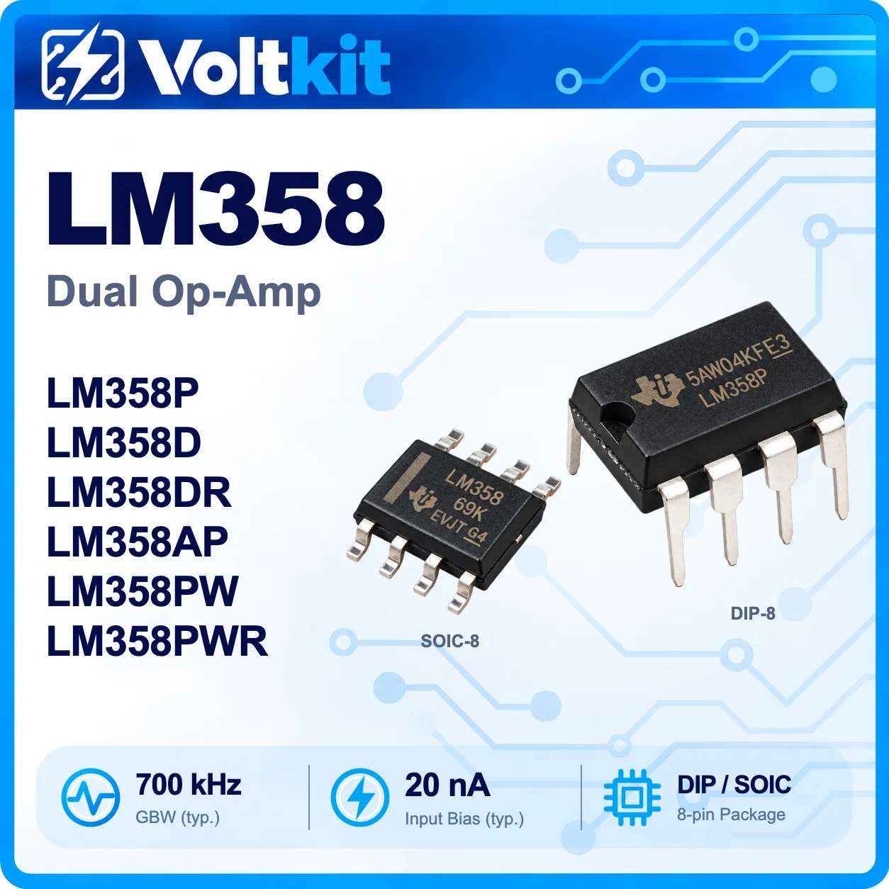 10PCS LM358 LM358P LM358DR LM358D LM358N DIP-8 SOP-8 Dual Operational Amplifier New Original In Stock Wholesale