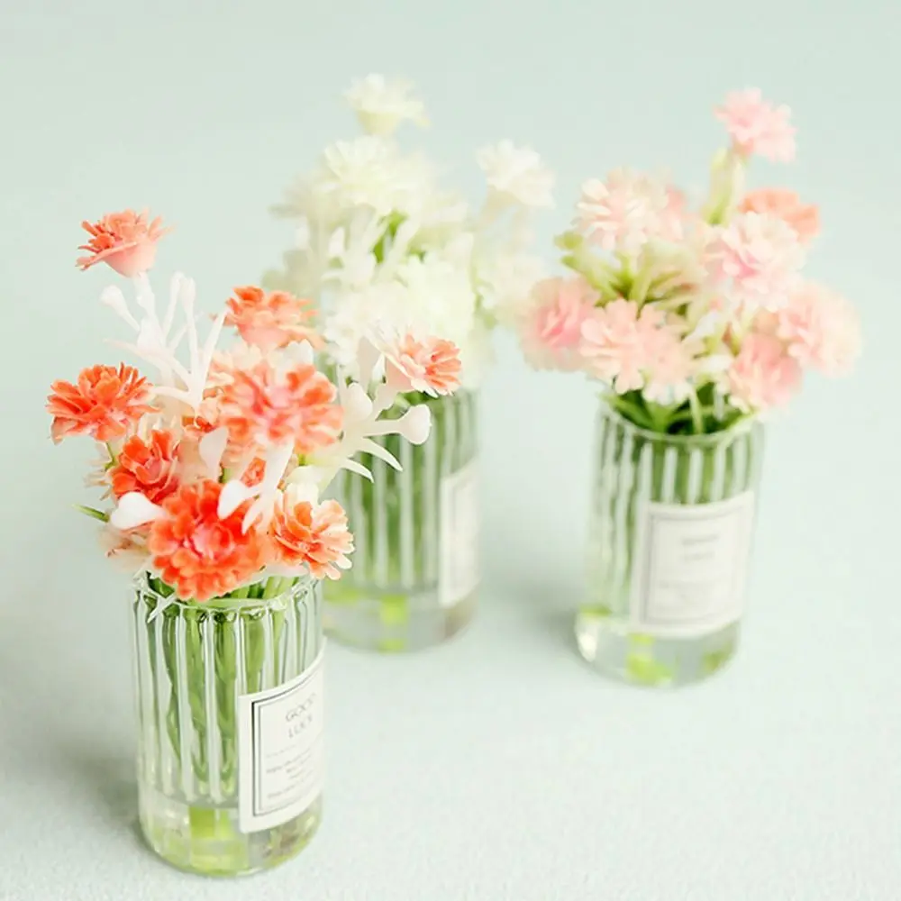 Multicolor Dollhouse Flower Vase Jasmine Babybreath Lily 1/6 1/8 1/12 Doll Floral Fairy Garden Doll Accessories