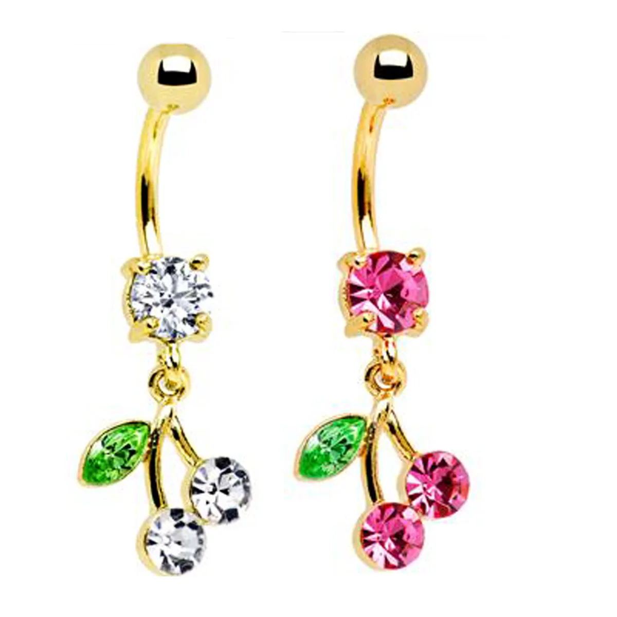 Cherry Navel Ring Fruit Pendant Belly Button Nail Piercings Navel Decoration Human Body Puncture Jewelry