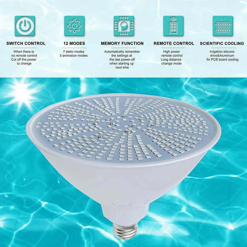 Imagem -06 - Led Piscina Lâmpada 120v 40w Rgb Mudança de Cor para Interior Substituição para Pentair e Haward Dispositivo Elétrico