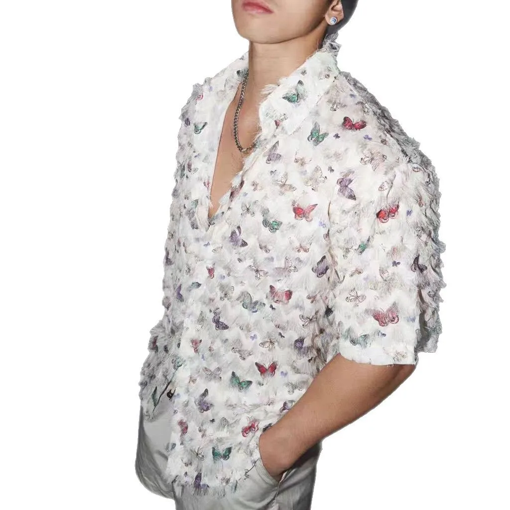 Butterfly-Short-Sleeve-Men's-Shirt-Summer-Hairstylist-Stylish-Jacket-Cool-American-Design-Casual-Loose-Fit-Polyester-Blend-1-sol