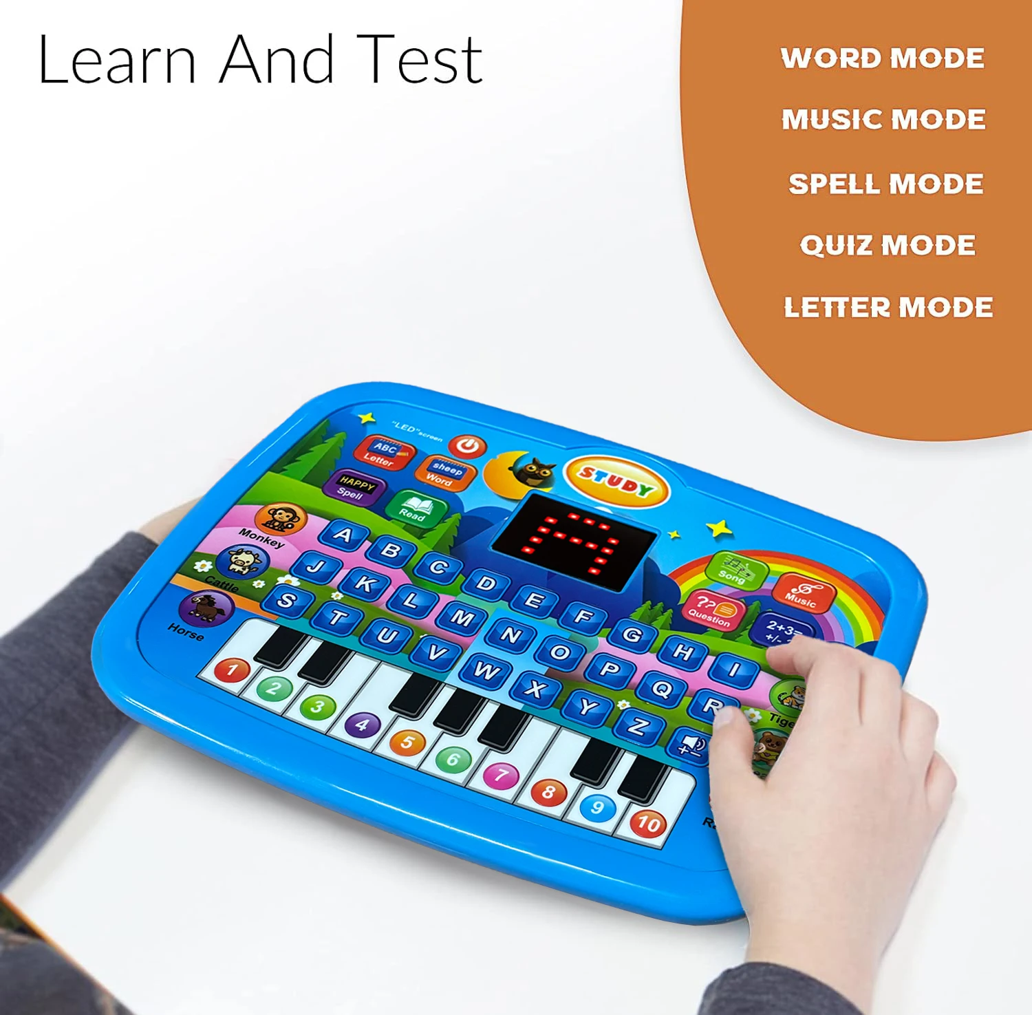 آلة تعلم تعليمية تعليمية متعددة الوظائف للأطفال، حروف، أرقام، دراسة موسيقية، ألعاب وهدايا ممتازة (بدون بطاريات) #4