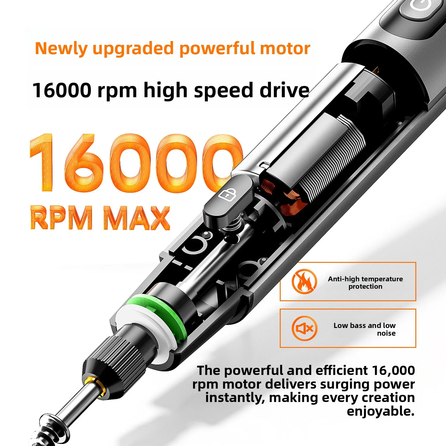Rechargeable Mini Polishing Engraving Pen Portable Digital Rotary Tool Kit for Drilling & DIY Repair