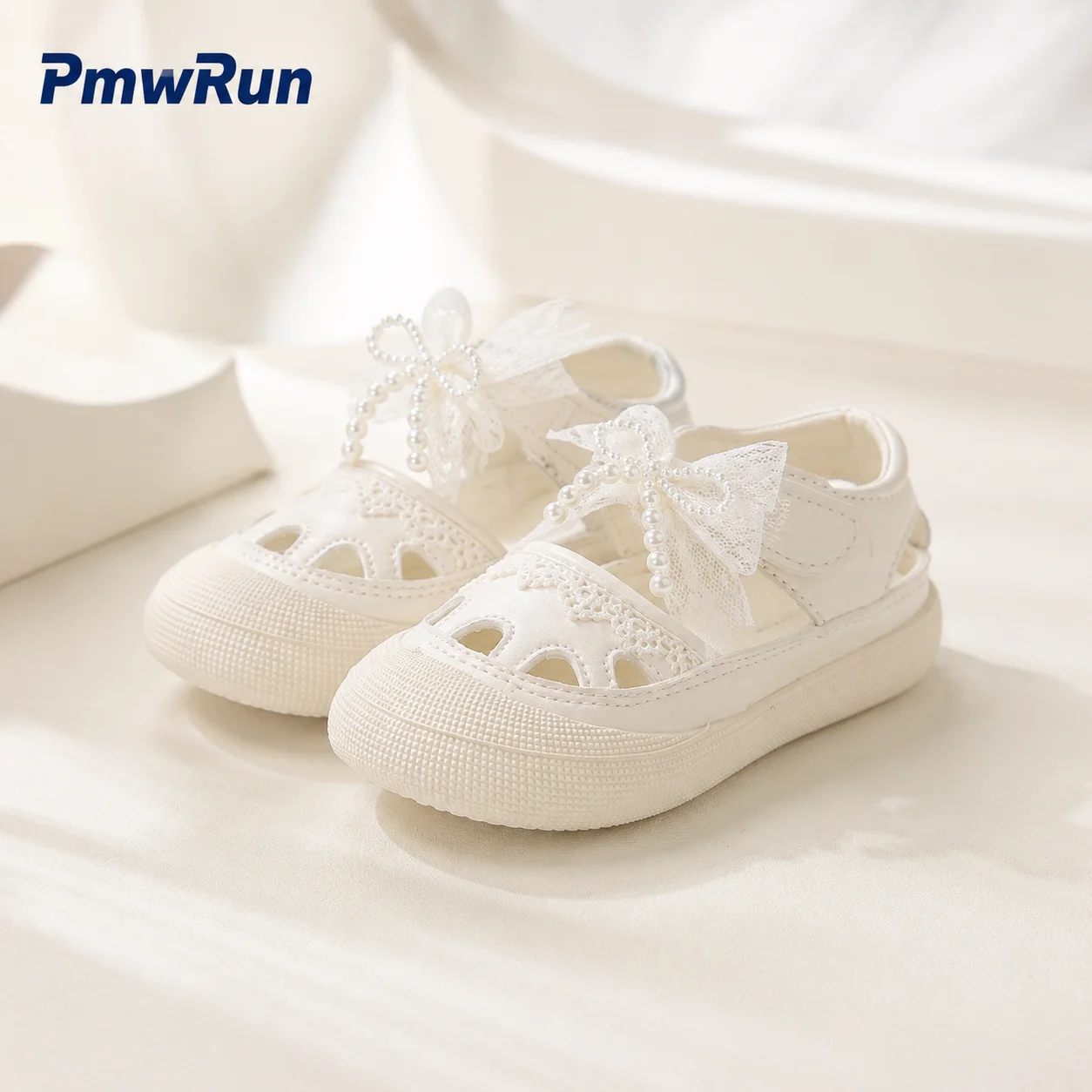 Korean Style Summer Sandals For Girls Luxury Pearl Bow Children's Sport SandalS Anti-slippery Princess Footwear For Summer