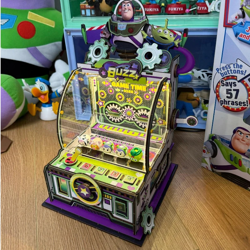 

Disney Buzz Lightyear Coin-Operated Machine 3d Stereoscopic Puzzle Wooden Toy Handmade Diy Money Storage Can Decoration Gift